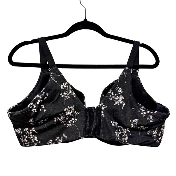 Cacique 42DD Black Floral Balconette Bra – Lightly Lined Backsmoother NWOT - Picture 2 of 10